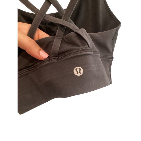 Lululemon Energy Bra Size 4 Black Sports Yoga Running Athleisure Gym Leisure - Picture 4 of 4